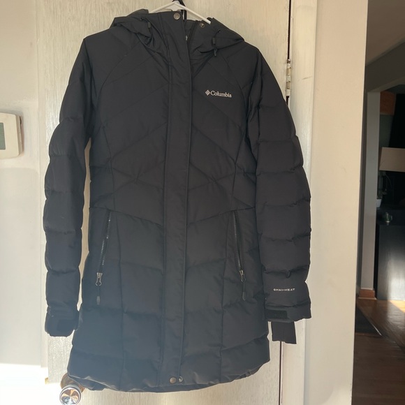 Columbia Black Hooded Puffer Coat - Picture 1 of 4
